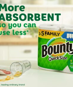 Alternative view of Bounty Quick-Size Paper Towels, White, 16 Family Rolls = 40 Regular Rolls 2 Count (Pack of 8)