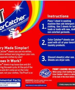 Shout Color Catcher Sheets for Laundry, Maintains Clothes Original Colors, 72 Count 72 Count (Pack of 1) 32 61iVzx3NNoL