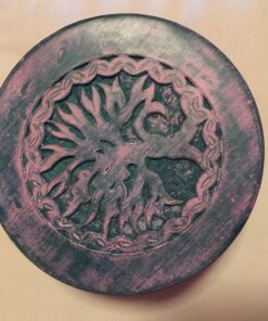 New Age Imports Round Tree of Life Altar Table, Rustic Green, Magenta 30 61iW0mVwvDL