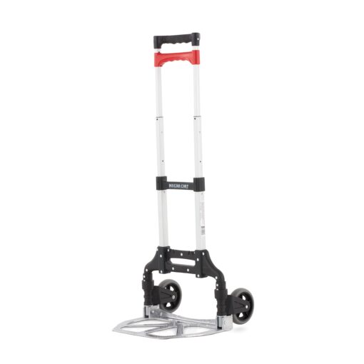 Magna Cart Personal 150 Pound Capacity Aluminum Folding Hand Truck with Telescopic Handle and Foldable Wheels for Industrial, Black and Red Black/Red