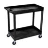 Offex 32" x 18" Mobile Multipurpose Utility Tub Cart with 2 Shelves and Push Handle - Black, Great for Warehouse, Garage and More 18 61iXU2bHgXL