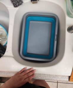 Wakeman Outdoors Collapsible Multiuse Wash Bin- Portable Wash Basin/Dish Tub/Ice Bucket with 10 L Capacity for Camping, Tailgating, More Blue 1 Pack Outdoor 36 61iXYgRtoPL