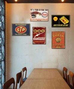 Alternative view of FlowerBeads Vintage Tin Signs Metal Poster Auto Motorcycle Gasoline Garage Shop Bar Home Wall Decoration (5PCS, STP Motor Oil, 20X30CM)