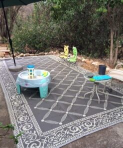 Stylish Camping 119187 9-feet by 18-feet Reversible Mat, Plastic Straw Rug, Large Floor Mat for Outdoors, RV, Patio, Backyard, Picnic, Beach, Camping (Brown/Beige) 9x18 Brown/Beige 23 61idUR5p AL