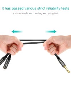 KINGTOP Auxiliary 3.5mm Headphone Mic Splitter, Compatible with Gaming Headsets, Laptops, PS4, PS5, Xbox One S, Nintendo Switch, Tablets, Mobile Phones, and PC Black 29 61idndt2BAL