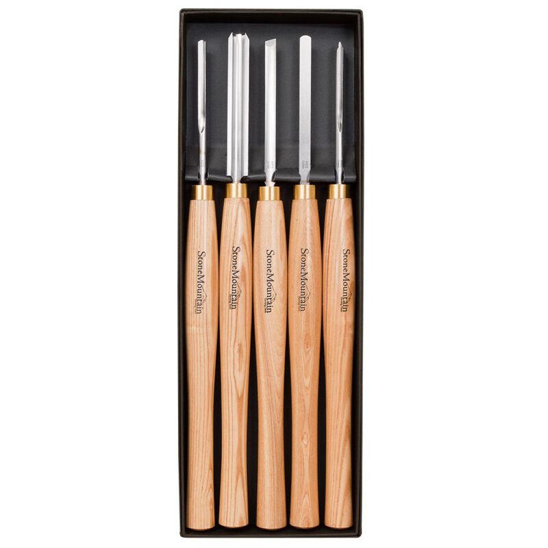 Catalog 9 HSS 5 Piece HSS Wood Lathe Chisel Set By Stone Mountain Turning Tools SM7083