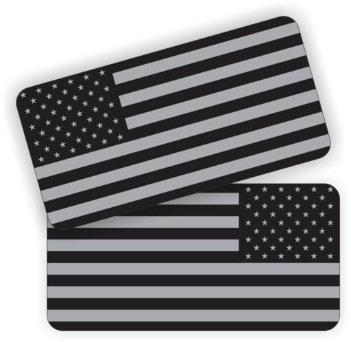 Pair - American Flags Black Ops Stealthy Vinyl Decals | Stickers AR-15 AR15 Lower, Helmets, Hard Hats, Tool Box Motorcycle Normal