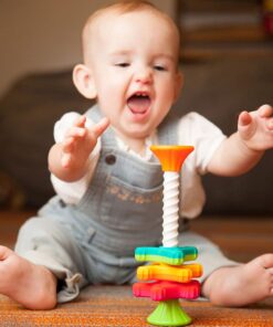 Fat Brain Toys MiniSpinny - Travel-Friendly Spinning, Textured Sensory Baby Toy Modern 18 61iifoYNUqS