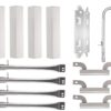 Wondjiont Grill Burners, Heat Shield/Plate Tent/Burner Cover/Flame Tamer & Crossover Tube, Replacement Parts Kit for Brinkmann 810-3661-F