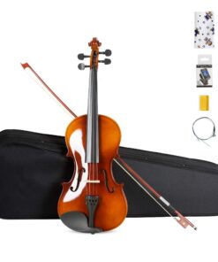 ARTALL 4/4 Handmade Student Acoustic Violin Beginner Pack with Bow, Hard Case, Chin Rest, Spare Strings, Rosin and Bridge, Glossy Antique 4/4 Glossy Antique 11 61ijwGh6mcL