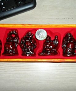 JapanBargain 3578, Set of 6 Buddha Statues Laughing Buddha Lucky Buddha Happy Buddha Gods Figures Fengshui Decoration, Rosewood Color 34 61ilC6auSXL