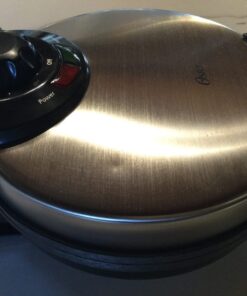 Oster Belgian Waffle Maker with Adjustable Temperature Control, Non-Stick Plates and Cool Touch Handle, Makes 8" Waffles, Stainless Steel 41 61imIFfTP L