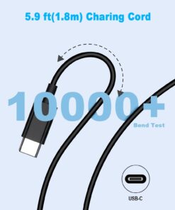 65W USB C Power Adapter, PDUSBSZ Type C Power PD Wall Fast Charger Compatible with Mac Book Pro, Dell Latitude, Lenovo, Huawei Matebook, HP Spectre, Acer Chromebook and Any Laptops or Smart Phones 65W 22 61ioW62hcvL