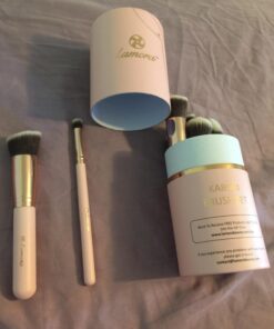 Kabuki Makeup Brush Set - Foundation Powder Blush Concealer Contour Brushes - Perfect For Liquid, Cream or Mineral Products - 10 Pc Collection With Premium Synthetic Bristles For Eye and Face Cosmetic Rose 45 61iobe i3IL