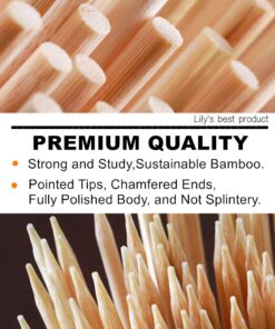 HOPELF 6" Natural Bamboo Skewers for BBQ,Appetiser,Fruit,Cocktail,Kabob,Chocolate Fountain,Grilling,Barbecue,Kitchen,Crafting and Party. Φ=4mm, More Size Choices 8"/10"/12"/14"/16"/30"(100 PCS) 6 inch 21 61iryzV2JQL