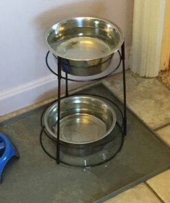 SPOT Elevated Dog Feeder, Stainless Steel, Single Bowl, Hygienic, Easy to Clean, Promotes Proper Posture, Ideal for Medium and Large Breeds, 14-Inch 32 61itDYK515L