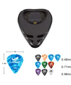 Guitar Picks & Guitar Pick Holder Easy to Paste on the Guitar Suitable for Acoustic Guitar Electric Guitar Bass Ukulele - Stick-on Holder + 10 Guitar Picks(Black Holder) 19 61itPoDViWL
