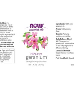 NOW Essential Oils, Geranium Oil, Soothing Aromatherapy Scent, Steam Distilled, 100% Pure, Vegan, Child Resistant Cap, 1-Ounce 11 61iu7EpTGwL