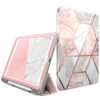 i-Blason Case for iPad 6th Generation, iPad 9.7 Case 2018/2017, [Built-in Screen Protector] Full-Body Trifold [Cosmo] Smart Cover with Auto Sleep/Wake & Pencil Holder for Apple iPad 9.7 Inch (Marble) Max