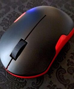 SHHHMOUSE Wireless Silent Noiseless Clickless Mobile Optical Mouse with USB Receiver and Batteries Included, Portable and Compact, for Notebook, PC, Laptop, Chromebook, Computer, MacBook (Black/Red) Black/Red 19 61iwy3U7nQL