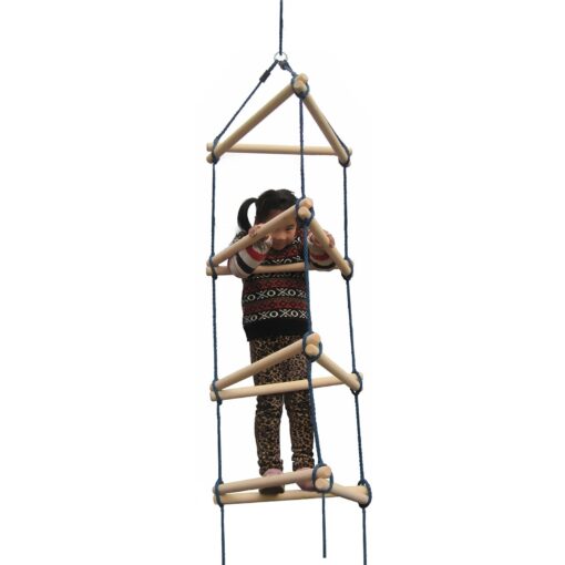 Swing-N-Slide NE 3023 Triangle Rope Ladder Swing Set Climbing Attachment with Ground Anchors, Brown