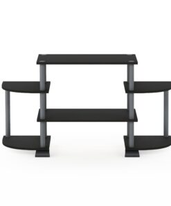 Furinno Turn-N-Tube Rounded Corner TV Entertainment Center, Black/Grey 6-Tiers with Round Corner 23 61j iYWtjgL