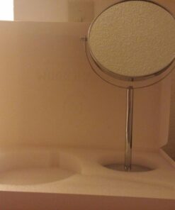 MIRRORVANA 10X Magnifying Makeup Mirror on Stand for Bedroom and Bathroom, Free Standing Desk & Table Mirror, Double Sided 10X/1X Magnification, 35cm Tall 18cm Wide 18cm (7-inch) Diameter 31 61j1QQXshkL