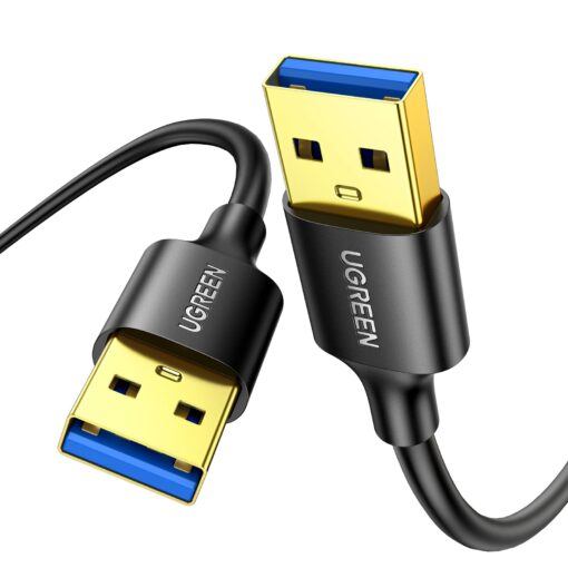 UGREEN USB to USB, 5 Gbps USB 3.0 Cable, Nylon Durable Male to Male Cable, Compatible with Hard Drive, Cooling Fan/pad, Camera, DVD Player, Flash Light, Hub, Monitor, Speaker, and More 6.6 FT