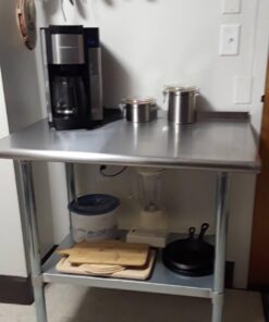 GRIDMANN Stainless Steel Kitchen Prep Table 36 x 24 Inches with Backsplash & Under Shelf, NSF Commercial Work Table for Restaurant and Home 36 in Long x 24 in Deep 52 61j4bnEWUTL 2