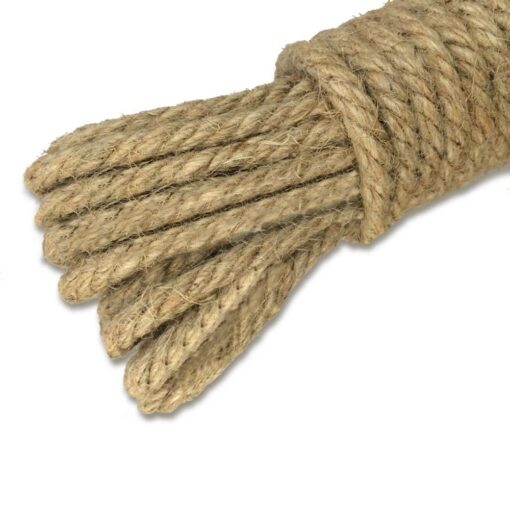 KINGLAKE Natural Thick Strong Jute Rope 66 Feet 5mm 3 Ply Hemp Rope Cord for Arts Crafts DIY Decoration Gift Wrapping 5mmx66 ft Brown