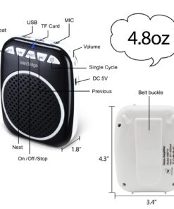 WinBridge WB001 Portable Voice Amplifier with Headset Microphone Personal Speaker Mic Rechargeable Ultralight for Teachers, Elderly, Tour Guides, Coaches, Presentations, Teacher 32 61jAglT8ocL