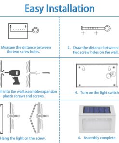 Lightess Solar Stair Lights Outdoor LED Deck Step Lighting Stainless Steel for Paths Patio Pack of 6 Cool White 25 61jBNFDtPxS