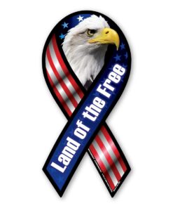 Land of The Free Eagle Ribbon Magnet by Magnet America is 8