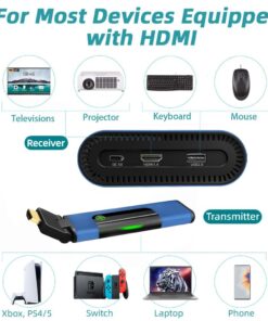 Awakelion FiveHome Wireless HDMI Extender 1080P@60Hz HDMI Transmitter & Receiver kit with HDMI KVM USB Extender for Mouse/Keyboard,0-Latency, Up to 100ft_-H2 pro H2 Pro New 13 61jEcmzm0kL
