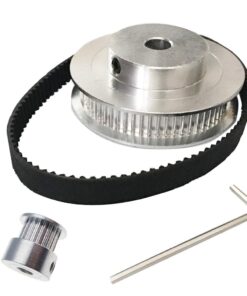 Houkr GT2 Aluminum Timing Belt Idler Pulley Bearing 20&60 Teeth Width 6.35mm Born Synchronous Wheel, with a Perimeter 200mm Width 6mm Belt and a M4 Allen Wrench, for 3D Printer. 6.35 mm 7 61jGIJccMZL