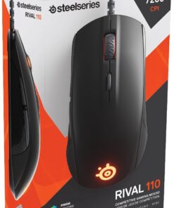 SteelSeries Rival 110 Gaming Mouse - 7,200 CPI TrueMove1 Optical Sensor - Lightweight Design - RGB Lighting Black 33 61jGe0W MEL
