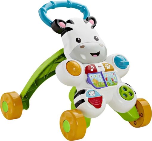 Fisher-Price Baby to Toddler Learning Toy, Learn with Me Zebra Walker with Music Lights and Activities for Ages 6+ Months Standard Packaging