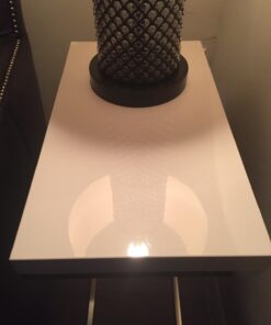 Monarch Specialties 3008, C-shaped, End, Side, Snack, Living Room, Bedroom, Laminate, White, Contemporary, Modern Accent Table-Glossy Chrome Metal, 10.25" L x 18.25" W x 25.25" H 49 61jLXCrOvIL