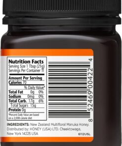 MANUKA DOCTOR - MGO 80+ Manuka Honey Multifloral, 100% Pure New Zealand Honey. Certified. Guaranteed. RAW. Non-GMO (8.75oz) Multifloral MGO 80 8.75 Ounce 22 61jMZDaeTgL