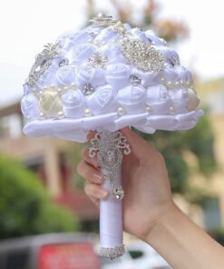 Generic Engerla Handmade Crystal Diamond Pearl Rhinestone Brooch Bridal Hold Flowers Wedding Bouquet Brooch 29 61jNpMWUDKL