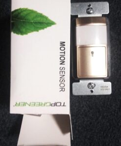 TOPGREENER Motion Sensor Switch, PIR Sensor Light Switch, Occupancy & Vacancy Modes, No Neutral Wire Required, Operable Without Ground Wire, 1.25A, 150W Dimmable LED, Single Pole, TDOS5-KM-GD, Gold 1 Pack 21 61jQPRx9nxL
