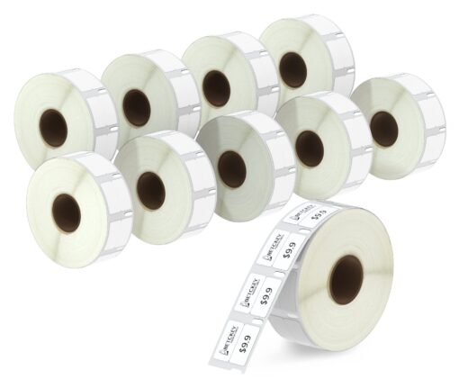 BETCKEY - Compatible DYMO 30333 (1/2" x 1")  Extra Small 2-Up Labels - Compatible with DYMO Labelwriter 450, 4XL & Zebra Desktop Printers [10 Rolls/10000 Labels] 10-rolls (10000 Labels)