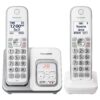 Panasonic DECT 6.0 Expandable Cordless Phone with Answering Machine and Smart Call Block - 2 Cordless Handsets - KX-TGD532W (White/Silver) White/Silver 2 Handsets Talking Caller ID + Answering Machine 23 61jRJNvD6NL