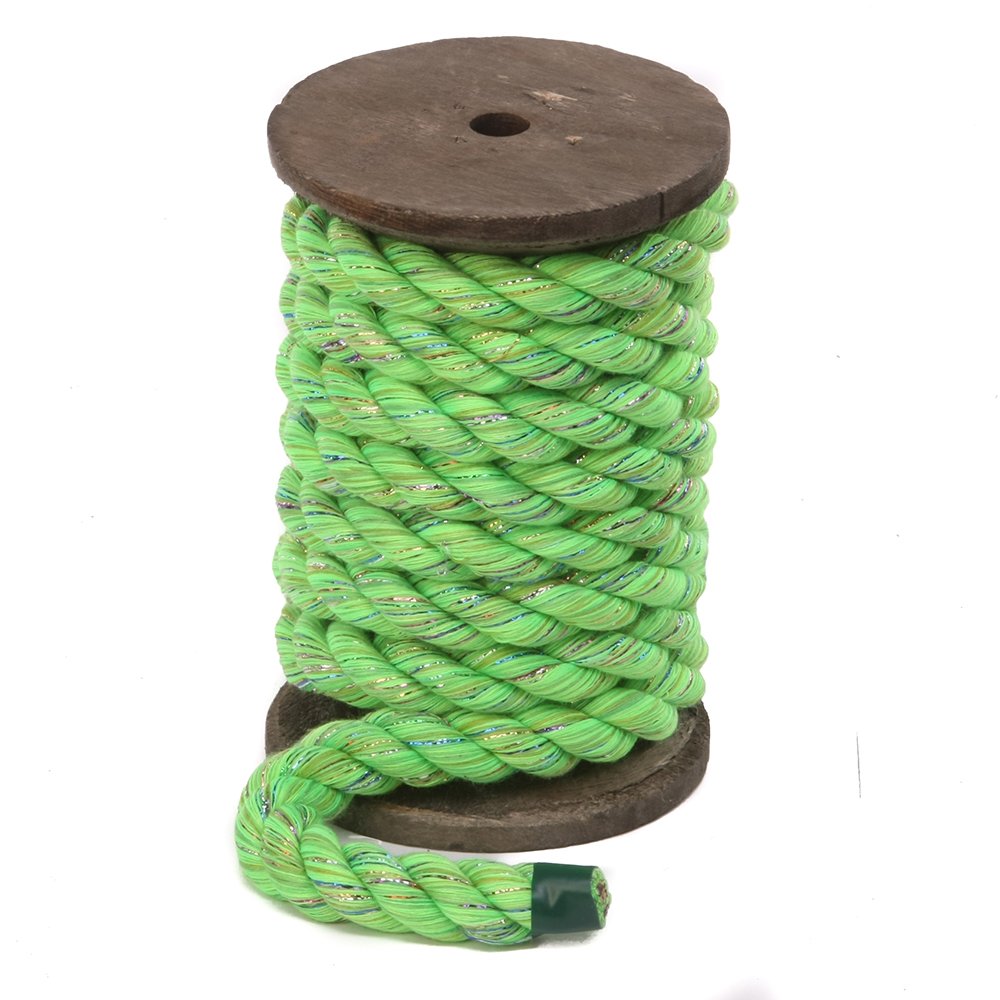 Ravenox Natural Twisted Cotton Rope | Made in The USA | Strong Triple-Strand Cordage for Sports, Décor, Pet Toys, Crafts, Macramé & Indoor Outdoor Use| by The Foot & Diameter (Multiple Color) Lime Glitter 1/4 Inch x 10 Feet 5 Ravenox Natural Twisted Cotton Rope | Made in The USA | Strong Triple-Strand Cordage for Sports, Décor, Pet Toys, Crafts, Macramé & Indoor Outdoor Use| by The Foot & Diameter (Multiple Color) Lime Glitter 1/4 Inch x 10 Feet - Image 5