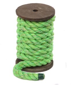 Ravenox Natural Twisted Cotton Rope | Made in The USA | Strong Triple-Strand Cordage for Sports, Décor, Pet Toys, Crafts, Macramé & Indoor Outdoor Use| by The Foot & Diameter (Multiple Color) Lime Glitter 1/4 Inch x 100 Feet 12 61jS0xasEL 3
