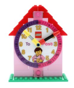 LEGO Time Teacher 9005039 Pink Kids Minifigure Link Buildable Watch, Constructible Clock and Activity Cards | pink/white | plastic | 25mm case diameter| analog quartz | boy girl | official 9 61jS4q1dHmL