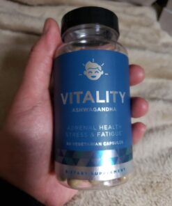 Vitality Adrenal Health & Cortisol Manager – Fight Fatigue, Feel Calm & Balanced – Healthy Cortisol, Focused Energy – Ashwagandha Supplement with Rhodiola, L-Tyrosine, Holy Basil – 60 Veg Capsules 38 61jSA4URuwL