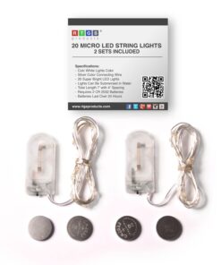 Alternative view of RTGS Products Cold White Colored LED Lights Indoor and Outdoor String Lights, Fairy Lights Battery Powered for Patio, Bedroom, Holiday Decor, etc COLD WHITE COLOR 20 LEDs 6.5 FEET 2 SETs