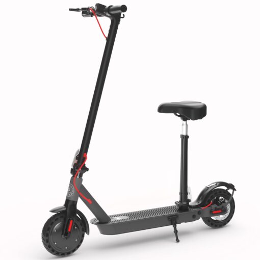 Hiboy S2/S2R Plus Electric Scooter, 8.5"/9" Tires, Up to 17/22 Miles Range, 350W Motor & 19 MPH Portable Folding Commuting Electric Scooter for Adults with Double Braking System and App S2 With Seat