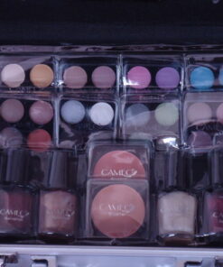 SHANY Carry All Makeup Train Case with Pro Makeup Set, Makeup Brushes, Lipsticks, Eye Shadows, Blushes, Powders, and more - Reusable Makeup Storage - Premium Gift Packaging - Silver 32 61jVDYjz96L